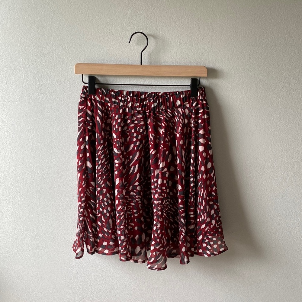 Banana Republic Red Leopard Printed Flippy skirt